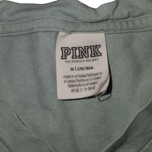 Vs PINK Green White Grey Jungle V-Neck Tee - Picture 3 of 4